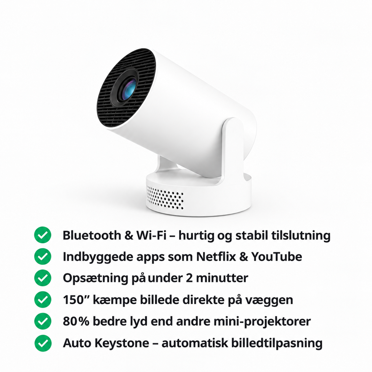 HjemIQ Projektor 2.0 – WiFi & Bluetooth